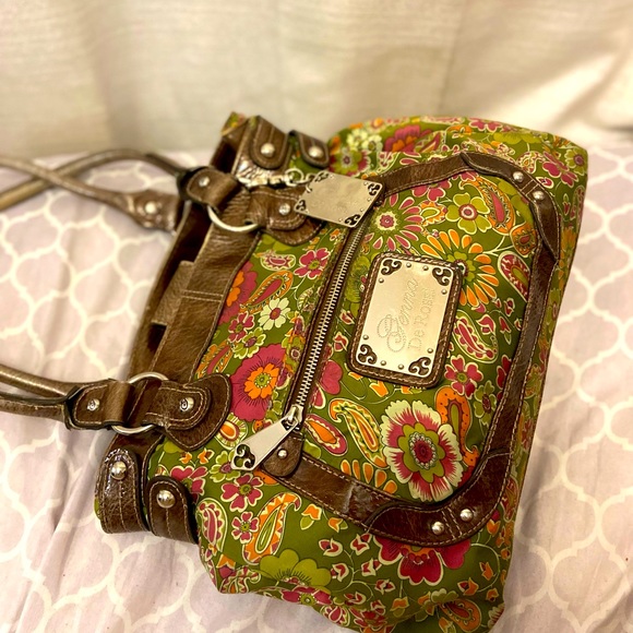 Jenna De Rossi Green Floral Shoulder Bag - Picture 1 of 11